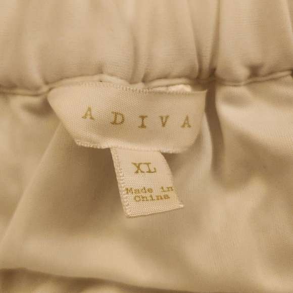 Gray and Ivory Knife Pleat Adiva Skirt Women's Size XL Elastic Waist Fully Lined - Picture 5 of 8